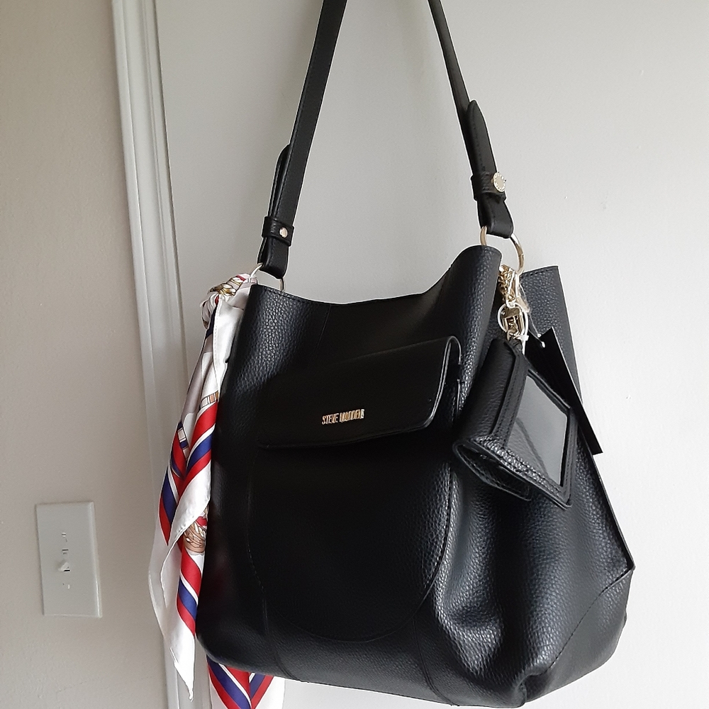 Steve Madden Hobo Handbag Black New